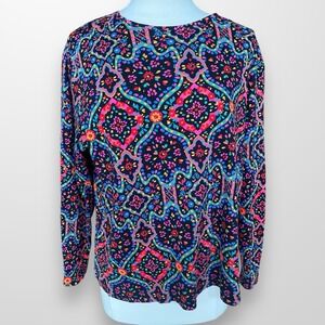Croft & Barrow Classic Tee Petite XXL Long Sleeve‎ Colorful Lightweight Casual